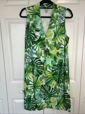 Tommy Bahama Green Tropical V-Neck Shift Dress